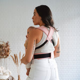 Vue de dos du porte-bébé physiologique pour nouveau-né Rookie Premium Rose Pâle