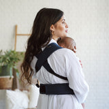 Vue de dos du porte-bébé physiologique pour nouveau-né Rookie Premium Bleu Marine